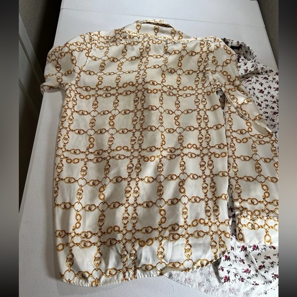 X2 express Zara Men's Gold Chain Button Down Shirt Sz s - Picture 6 of 9